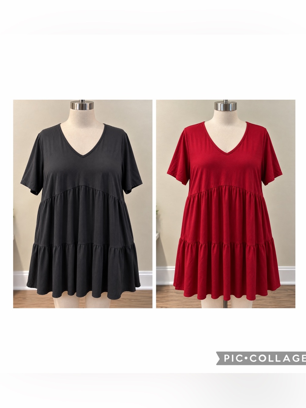 SHEIN Curve Red & Navy Dresses size 1X lot of 2
